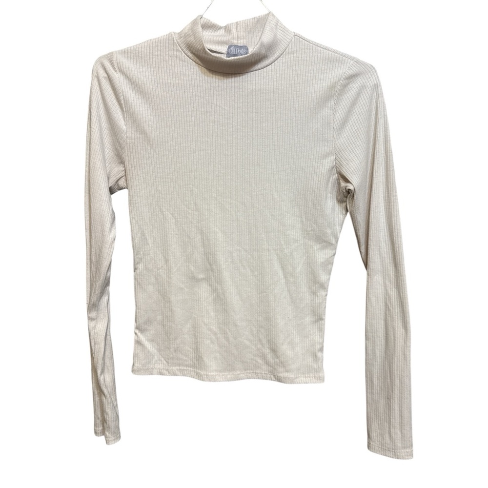 Tilly's Cream Ribbed Long Sleeve Top